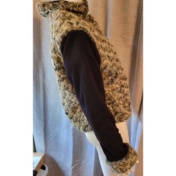 Fjall Nordic Design Faux Fur Wool Reversible Bison Jacket Womens Toggle Button L - Picture 7 of 10